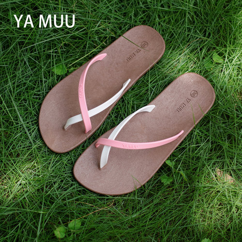 YAMUU泰国橡胶女夏防滑人字拖