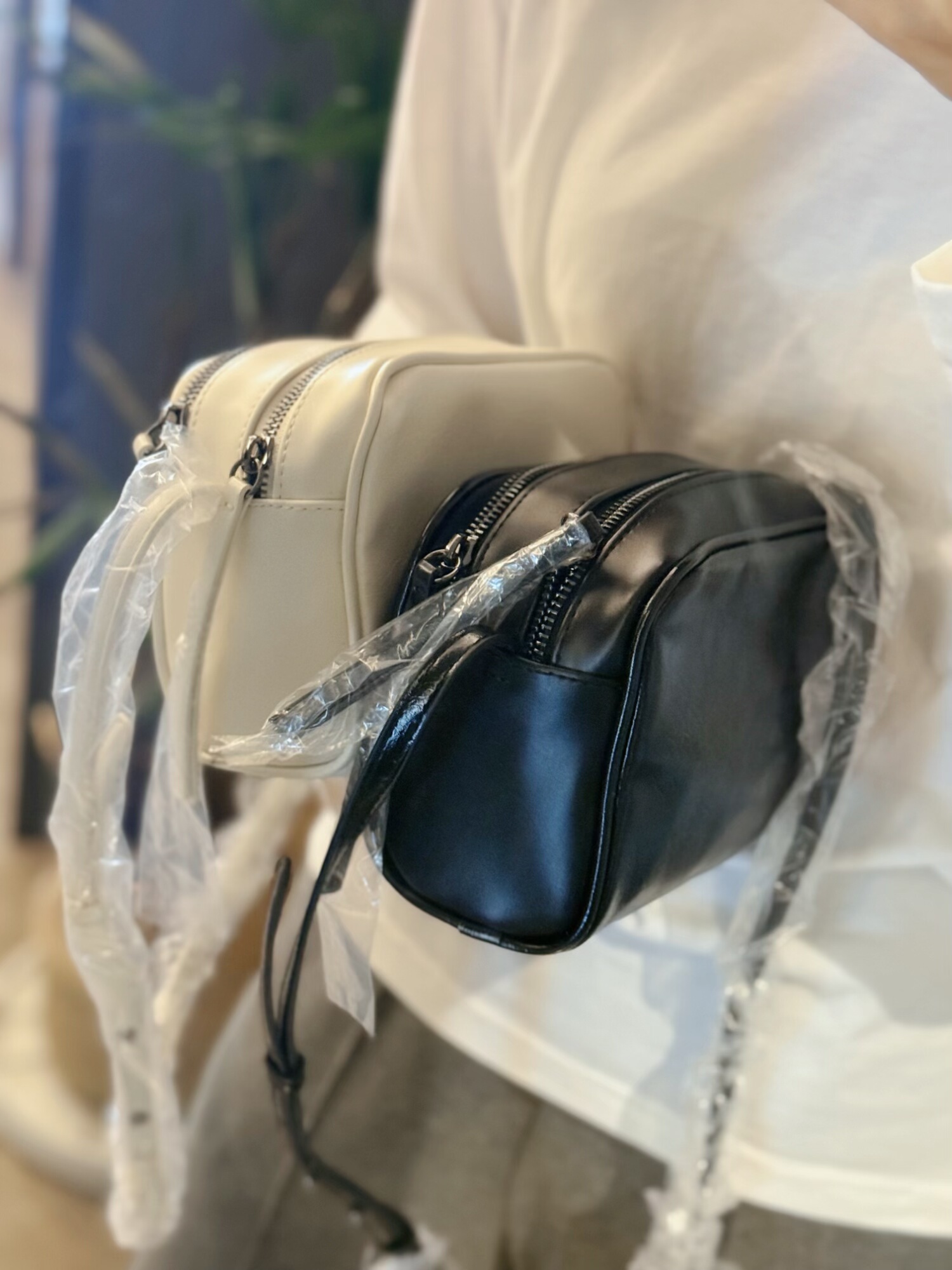 日单潮品 高级感pu皮质 双拉链方胖子单肩包 肩带可调节