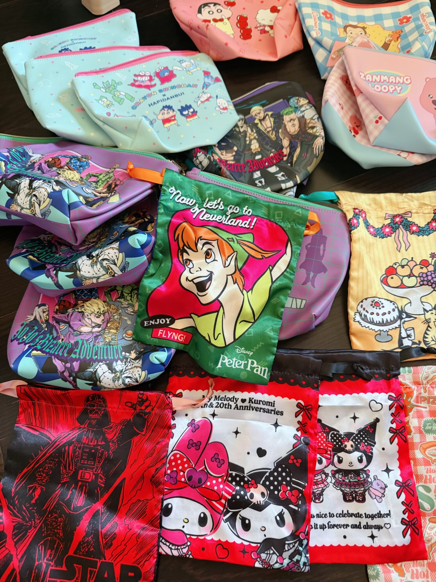 日本卡通动漫ip双面印花手收纳包化妆包 偶有瑕疵介意wu拍