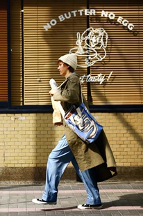 新货 无瑕疵 genten日本原单厚帆布彩色印花中号海鸟款