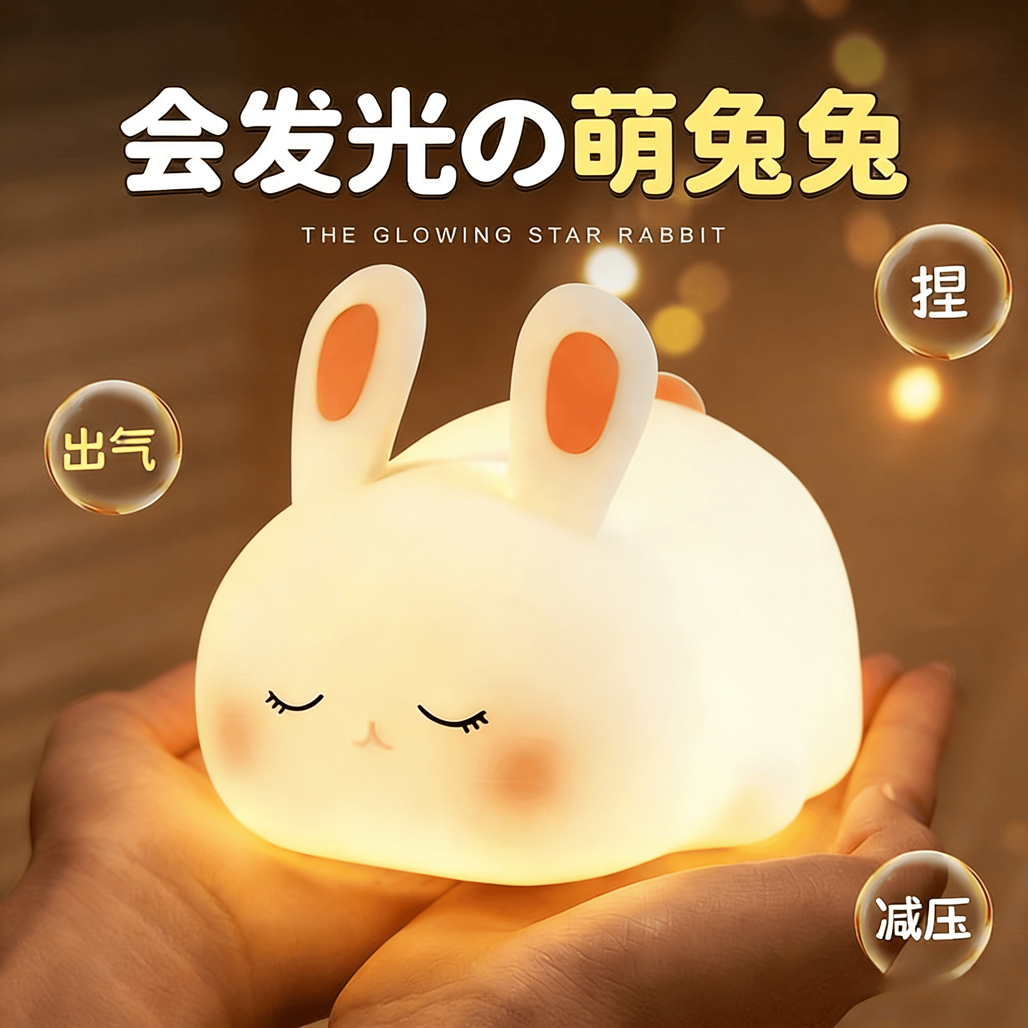 萌兔拍拍小夜灯生日礼物暖光六一儿童节日礼物送闺蜜送老婆送朋友