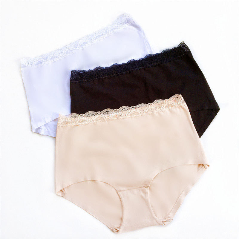 欧单外贸棉质纯色肤薄款蕾丝边舒适透气女士高腰大码包臀三角内裤,女士内衣/男士内衣/家居服,女三角裤,淘宝优惠券,粉丝福利购,淘宝优惠卷