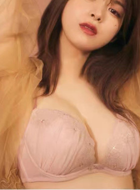日系钢圈薄杯闪钻女士文胸套装
