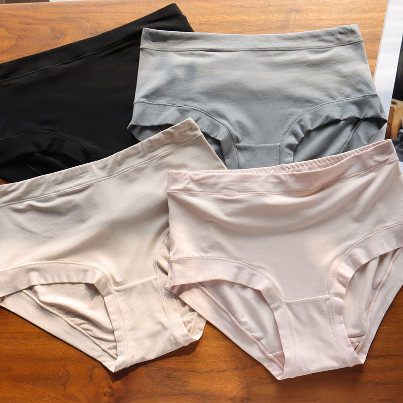 80S棉质纯色简约透气腿部防勒无感印标女士中高腰舒适三角内裤,女士内衣/男士内衣/家居服,女三角裤,淘宝优惠券,粉丝福利购,淘宝优惠卷