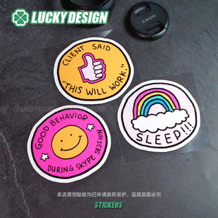 良运车贴笑脸卡通车身电瓶车suv适用于JDM改装 防水划痕反光贴 套装