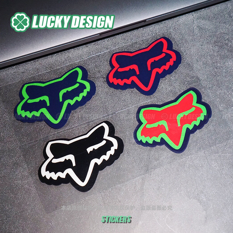 lucky良运车贴 fox狐狸头贴纸坦克300油箱盖车身窗摩托防水划痕反