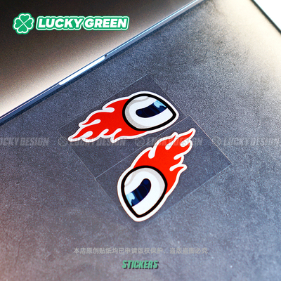 lucky火箭头盔摩托户外反光贴纸