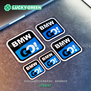 饰贴 go适用于宝马摩托车反光防水头盔水鸟装 lucky良运车贴 bmw
