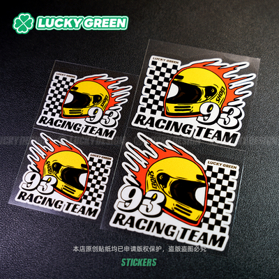 复古shoei93马奎斯反光防水贴纸