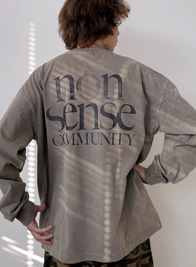 NOSD (by BUllSHITLAB) 25FW 基础系列“粗纱复古面料Logo长袖T”