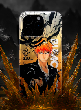 SMTM适用苹果17promax手机保护壳软防摔镭射16日系原创意动漫二次元15pro黑崎一护死神手机壳