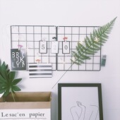 铁框摆件 背景黑色格子照片墙 黑色铁艺网格 ins极简风性冷淡风格