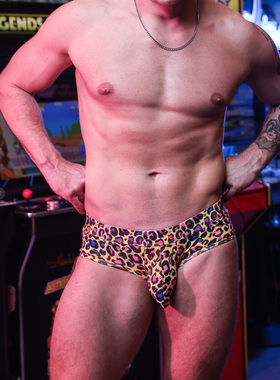 Sukrew 复古豹纹狂野印花性感男士三角内裤大囊袋棉舒服高弹 SAB