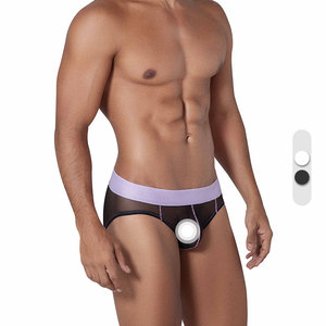 CleverModa 性感男士三角内裤纱网透视立体透气高弹U凸囊袋 1313