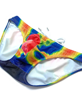 ninoo 性感热感光谱印花男士三角内裤高弹柔软透气囊袋系绳 25049