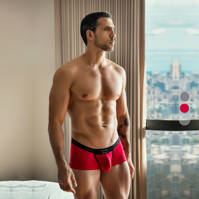 CleverModa男士平角内裤镂空开口