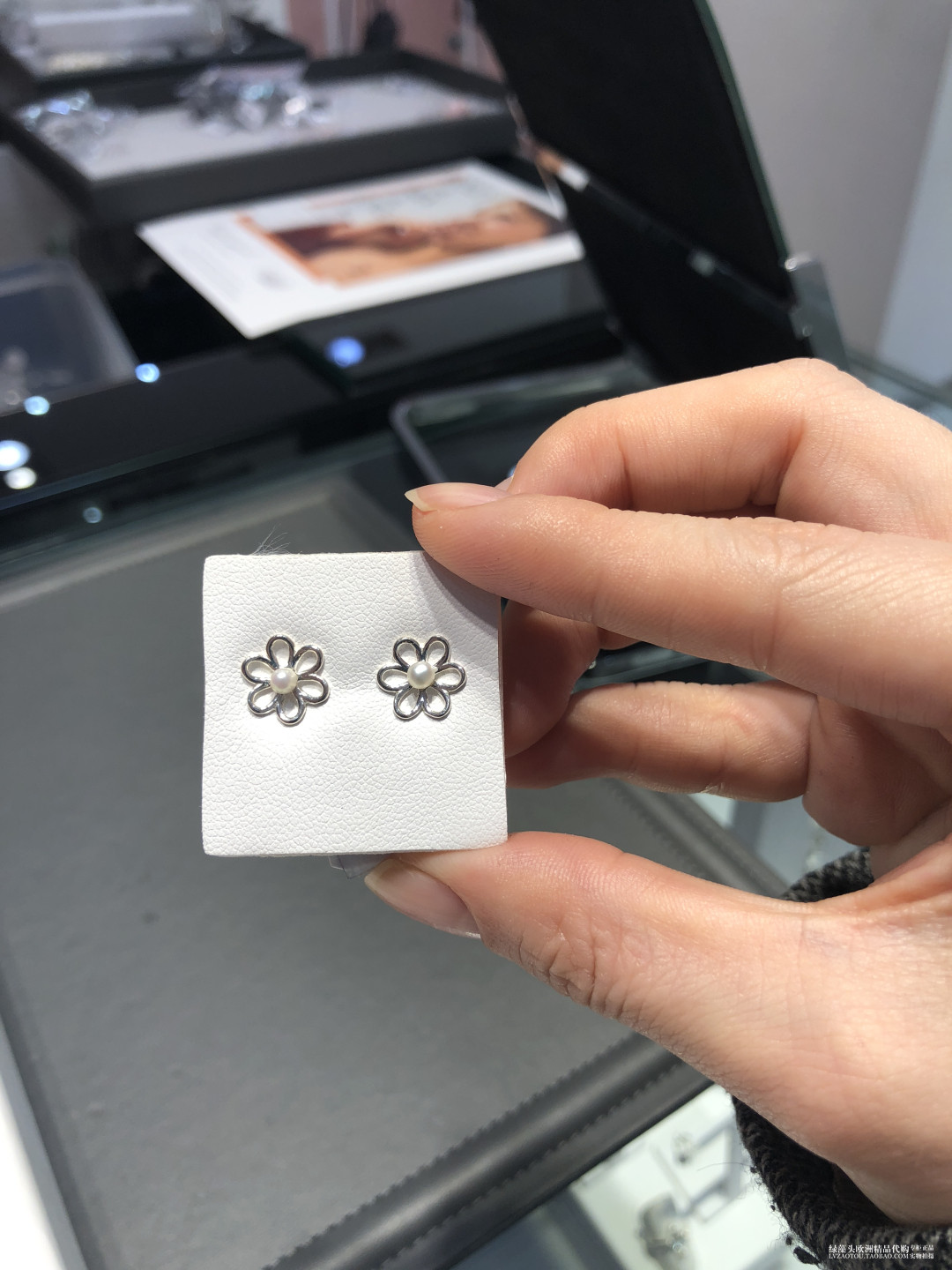 西班牙专柜正品tous桃丝熊 优雅简约百搭925银镂空花朵珍珠耳钉