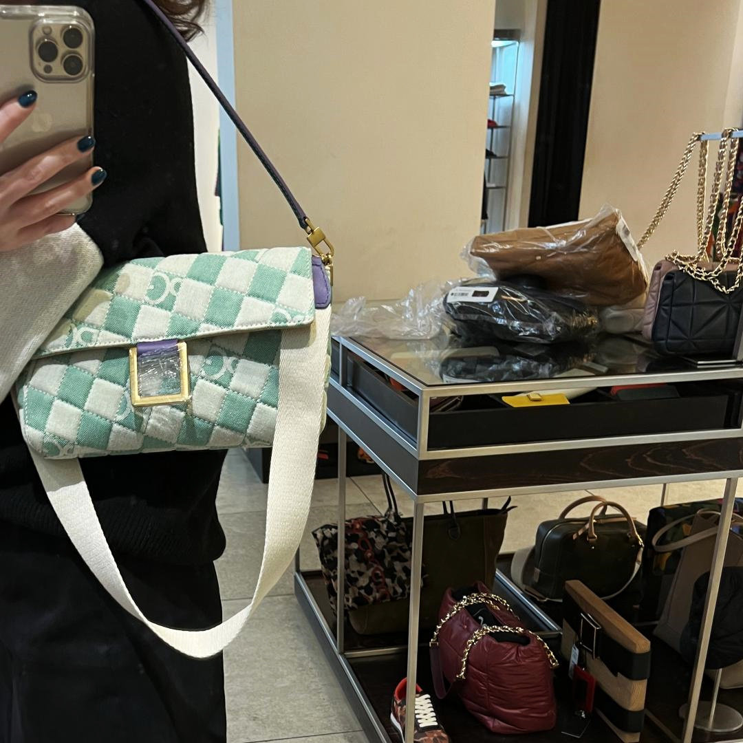 欧洲小众潮牌pg格纹包包 女包斜挎包单肩包 小号帆布包包时尚百搭