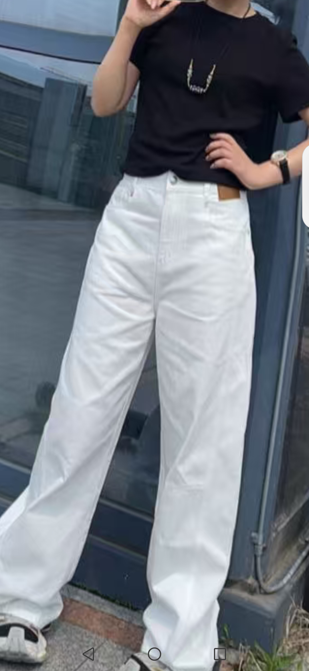 灰白色弯刀牛仔裤女2025新款春夏显瘦阔腿裤小个子窄版香蕉镰刀裤