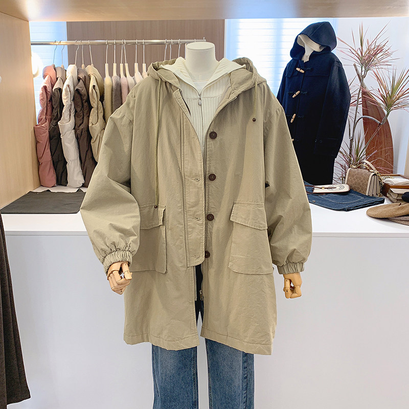 洛洛拉 宽松长连帽款风衣女冬新款韩系工装中加厚棉衣外套大个子,女装/女士精品,风衣,淘宝优惠券,粉丝福利购,淘宝优惠卷