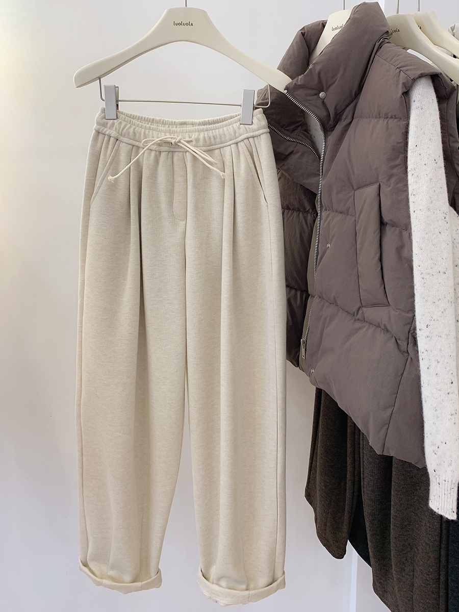 松紧腰休闲软乎乎奶奶裤