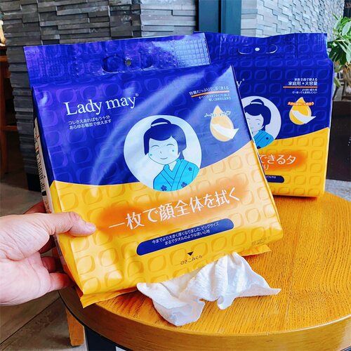 日本进口洗脸巾巨厚悬挂式洁面巾1次性抽取珍珠纹家用擦脸巾卸妆