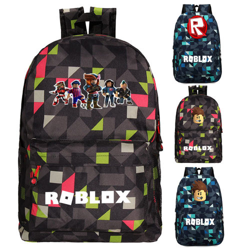 roblox书包游戏周边男女双肩包菱形酷炫学生书包休闲电脑笔记本包
