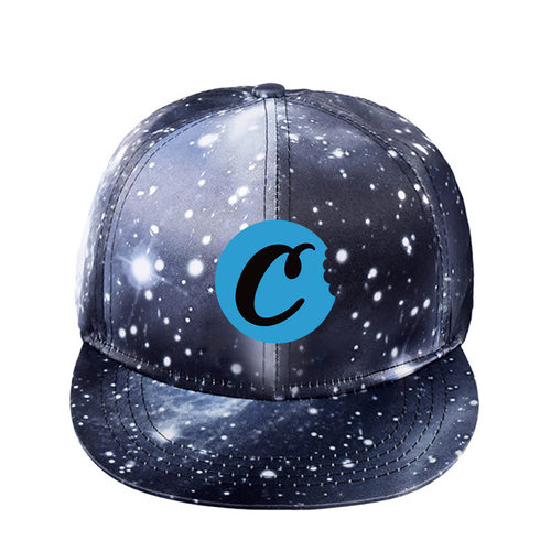 cookies星空帽子时尚圆顶卡通字母印花棒球帽夏季彩色简约遮阳帽