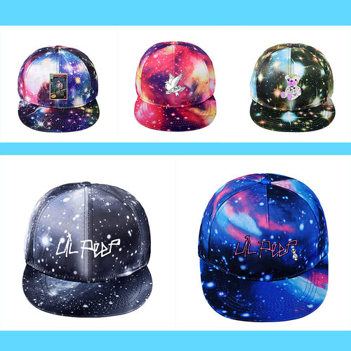 Lil Peep星空帽男女嘻哈帽新款炫酷棒球帽利尔·皮普周边平沿帽