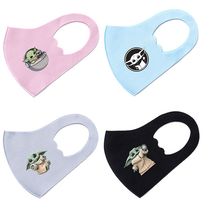 YODA儿童口罩可水洗冷感彩色冰丝面罩卡通可爱印花时尚口罩