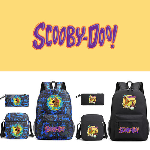 scooby-doo史酷比三件套书包休闲双肩包男女学生背包印花大容量包