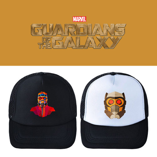 Guardians of the Galaxy黑白鸭舌网帽漫威四季遮阳户外棒球帽