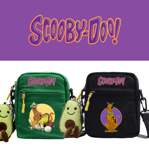 scooby-doo史酷比单肩包动画周边印花可爱男女四色小方包斜跨背包