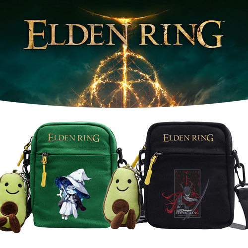 Elden Ring埃尔登指环四色帆布小方包男女动漫潮流斜跨小背包