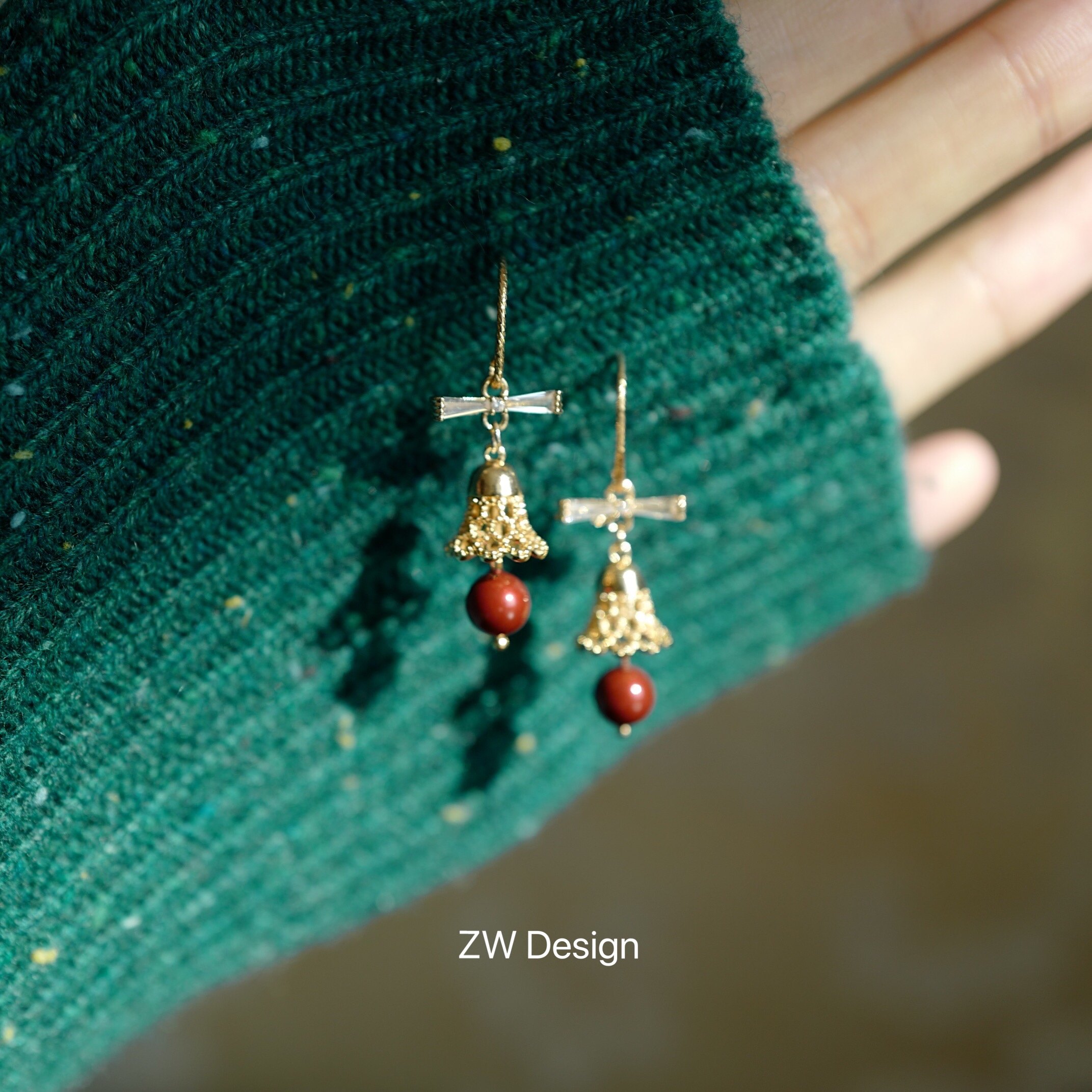 《耳钉耳夹》小铃铛 波尔多酒红色珍珠耳环无耳洞蚊香盘耳饰可爱,饰品/流行首饰/时尚饰品新,耳钉,淘宝优惠券,粉丝福利购,淘宝优惠卷