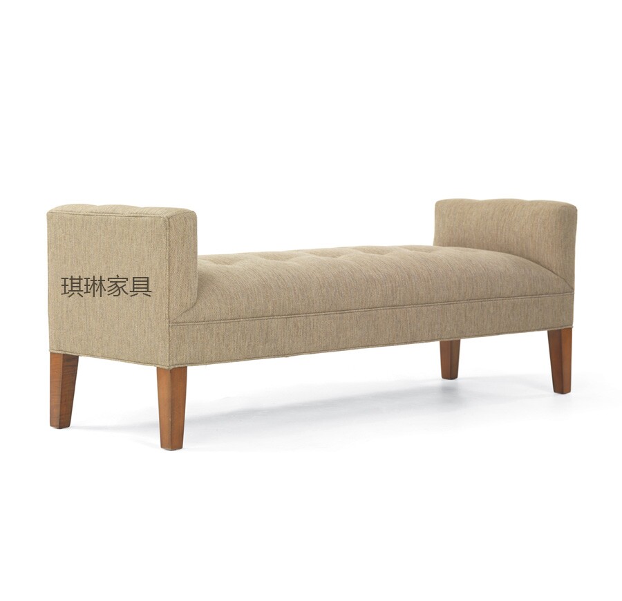 现代简约床尾凳卧室实木储物飘窗布艺客厅美式沙发凳懒人躺椅欧式