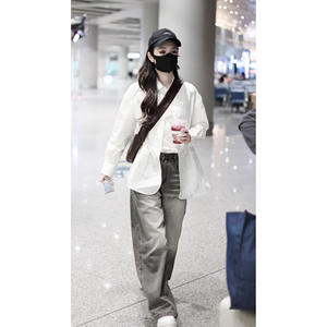 李云宵同款JAC FLEURANT秋冬烧花文字LOGO牛仔裤个性百搭水洗长裤