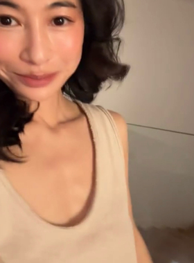 国现sasa同款American vintage 毛边U型领纯棉背心纪掌柜