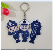 韩国中国警察钥匙扣 挂件配饰软胶钥匙扣pvc钥匙扣现模现货大号