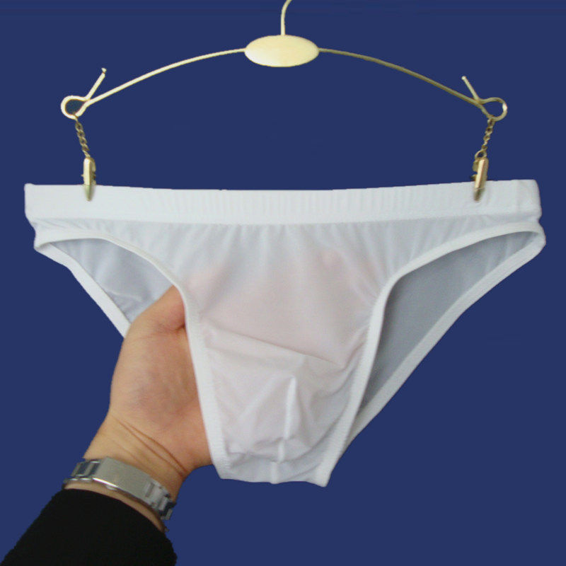 冰丝透明低腰超薄紧身青年三角裤