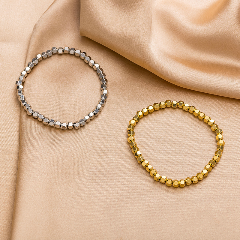 碎银手链钛钢进口弹力绳串珠