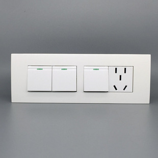 118型开关插座五孔插座带三位开关是5孔加单双控3个开开关面板