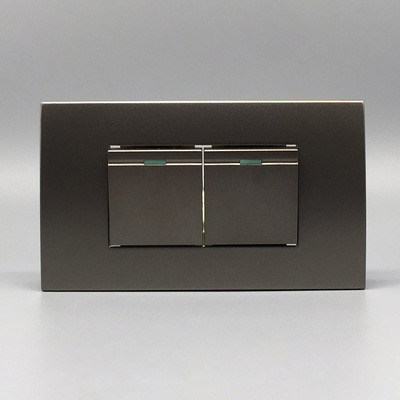 120型开关插座墙壁面板灰色二开双控双开双联双控2位2开电灯开关