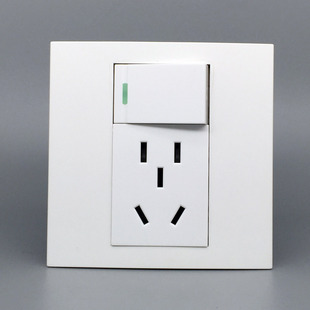 86型一开五孔开关插座面板二三插1开双控带5眼10A电源多功能暗装