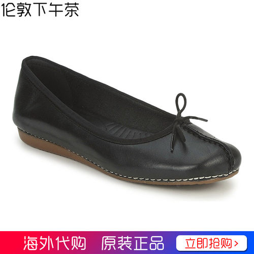 Clarks其乐女鞋小蝴蝶结浅口套脚单鞋平底鞋freckle ice正品代购
