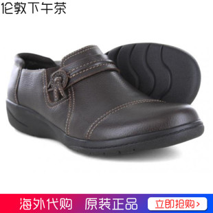 Clarks其乐真皮套脚坡跟单鞋休闲女鞋一脚蹬Cheyn Madi代购