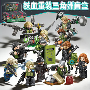 森宝积木铁血重装三角洲人仔盲盒男孩拼装摆件潮玩玩具生日礼物