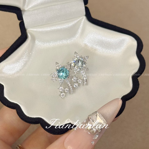 「星星糖」精工版本华子耳钉小众设计感轻奢高级感纯银星星耳骨钉
