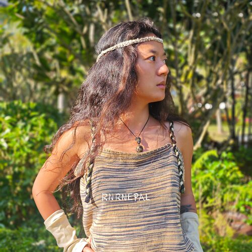 RNRNEPAL山林回响多功能配饰原生态野生汉麻发带棉麻项链男手链女