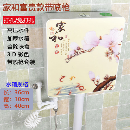 水箱 家用 卫生间蹲便器节能马桶水箱加厚蹲坑挂墙式厕所冲水箱